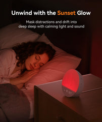 Dreamegg Sunrise 1 Pro en dormitorio iluminando gradualmente y promoviendo un despertar suave