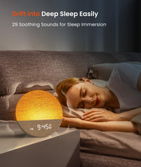 Dreamegg Sunrise 1 sobre mesita de noche, ideal para dormitorio familiar
