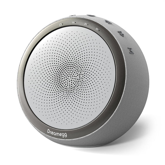 Dreamegg white noise machine front view for focused sleep and privacy.