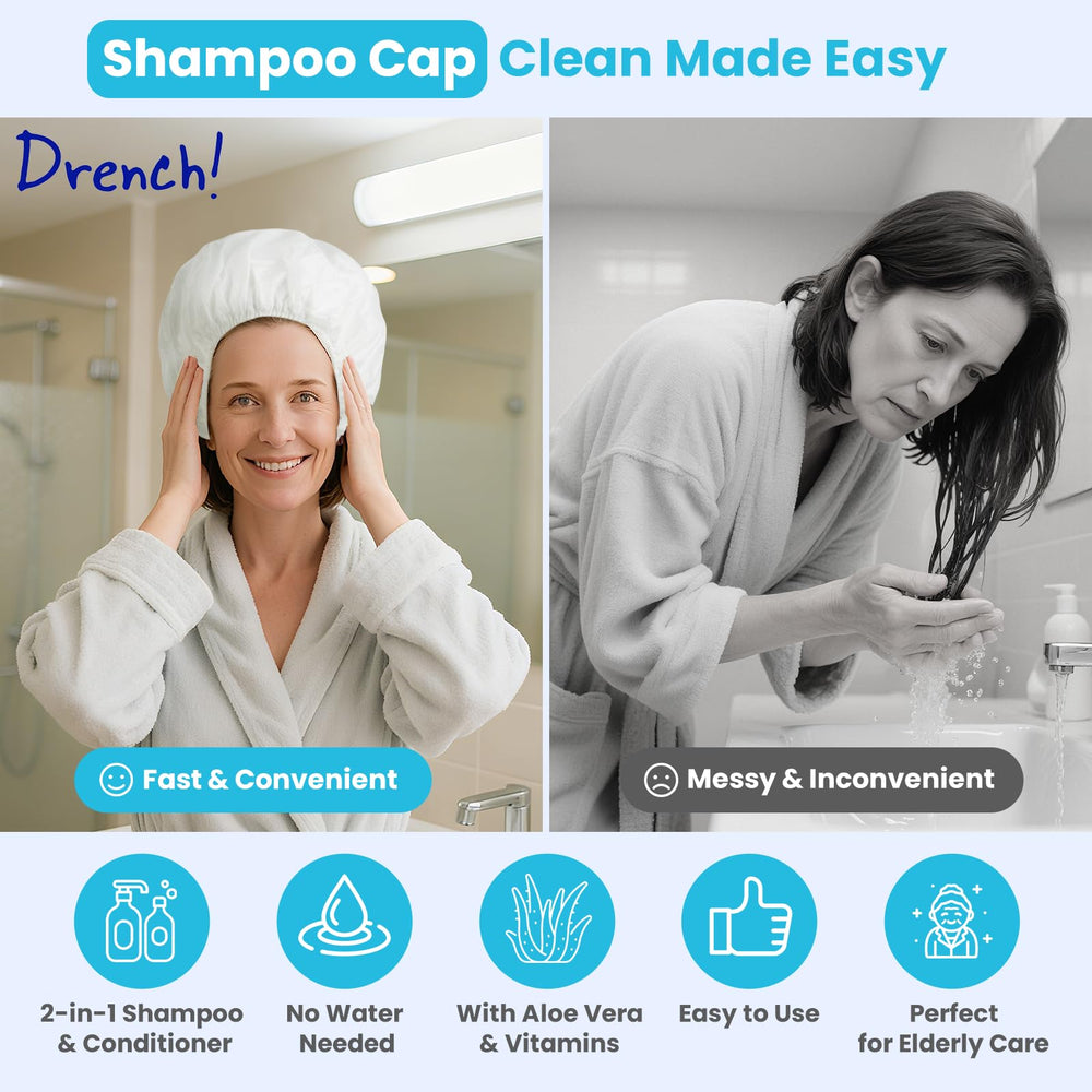 Drench! Medical textura interior del gorro con solución limpiadora que humecta