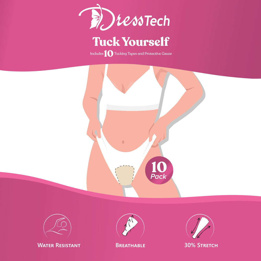 DressTech en traje de baño demostrando adhesión resistente al agua