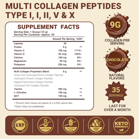 DRFOSTER Polvo de Colágeno Chocolate, cucharita de medición para porciones