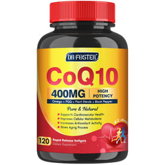 DRFOSTER CoQ10 400 mg, botella de cápsulas blandas para energía diaria