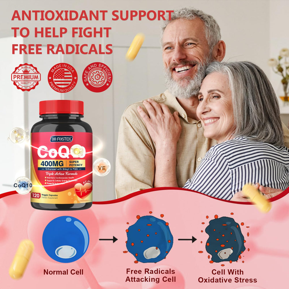 Rutina diaria con DRFOSTER CoQ10 400mg, enfoque en bienestar.