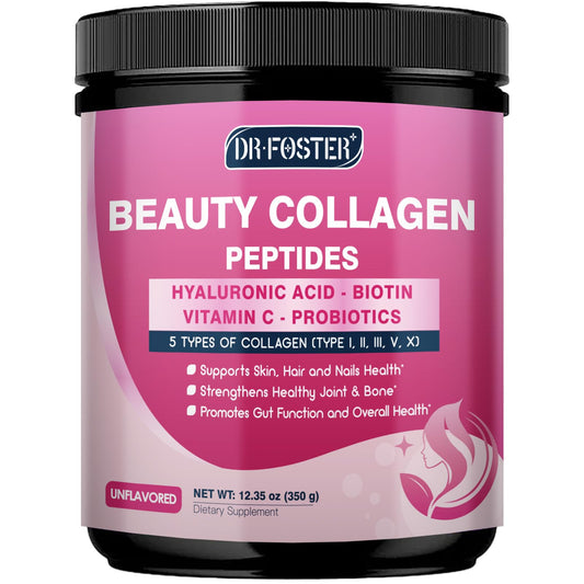 DRFOSTER envase frontal mostrando la marca y beneficios para belleza