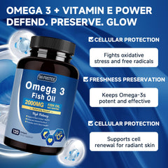 Detalle de etiqueta DRFOSTER Omega-3, sello de calidad y pureza
