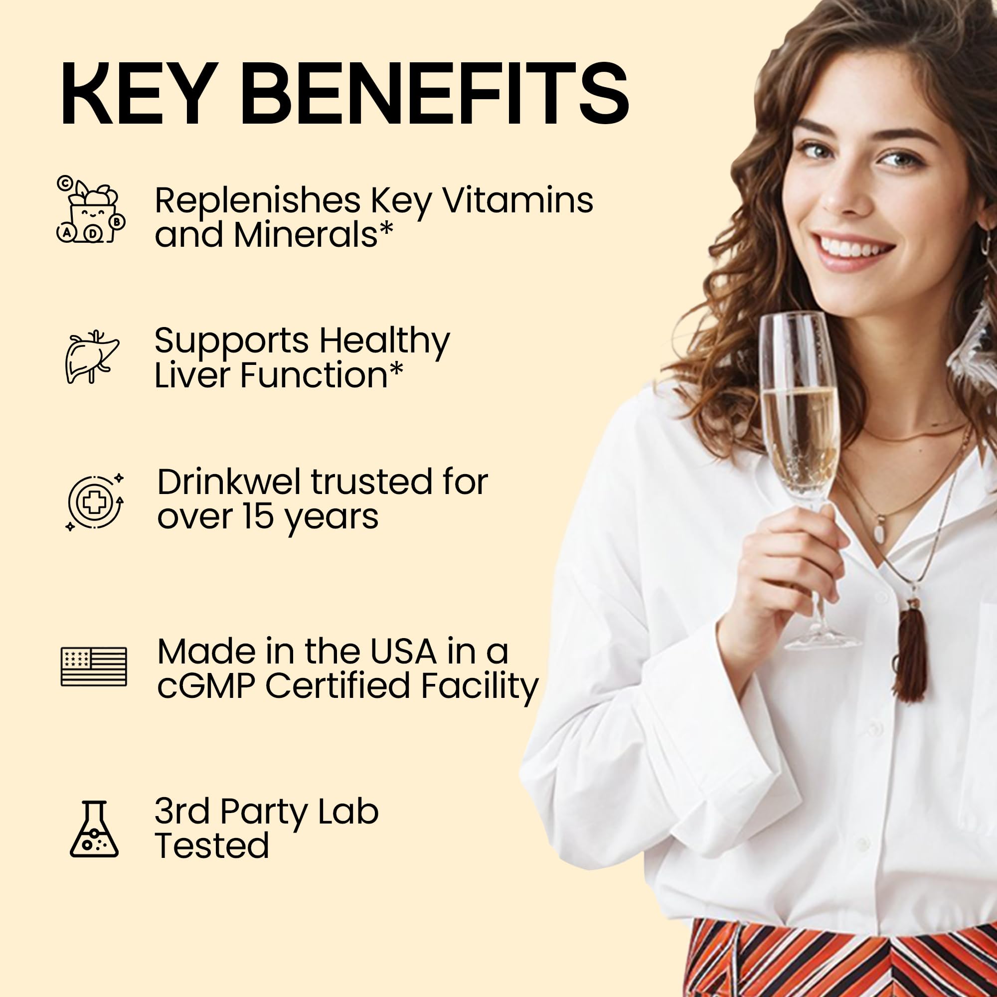 drinkwel etiqueta con lista de ingredientes, transparencia y detalles