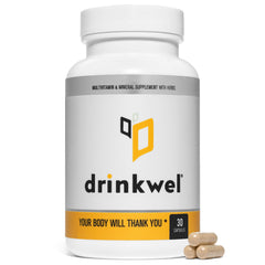 drinkwel frontal del envase mostrando diseño y beneficios del producto