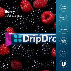 DripDrop etiqueta nutricional destacando electrolitos y bajo azúcar