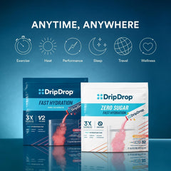 DripDrop varios sobres individuales listos para llevar y usar