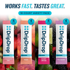 DripDrop etiqueta de ingredientes destacando electrolitos y vitaminas