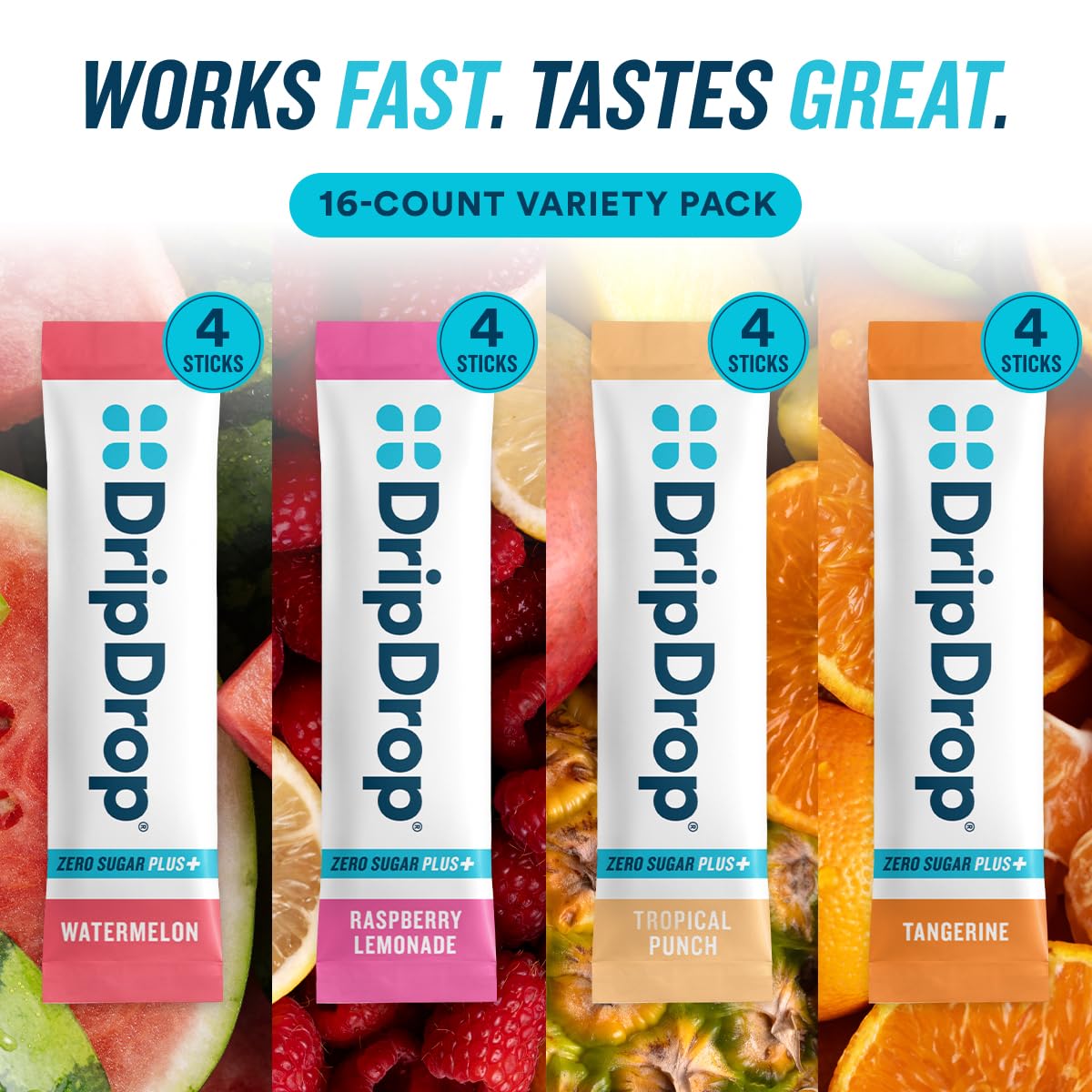 DripDrop etiqueta de ingredientes y vitaminas, transparencia y limpieza