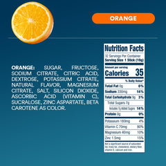 DripDrop etiqueta nutricional enfocada en electrolitos y ingredientes