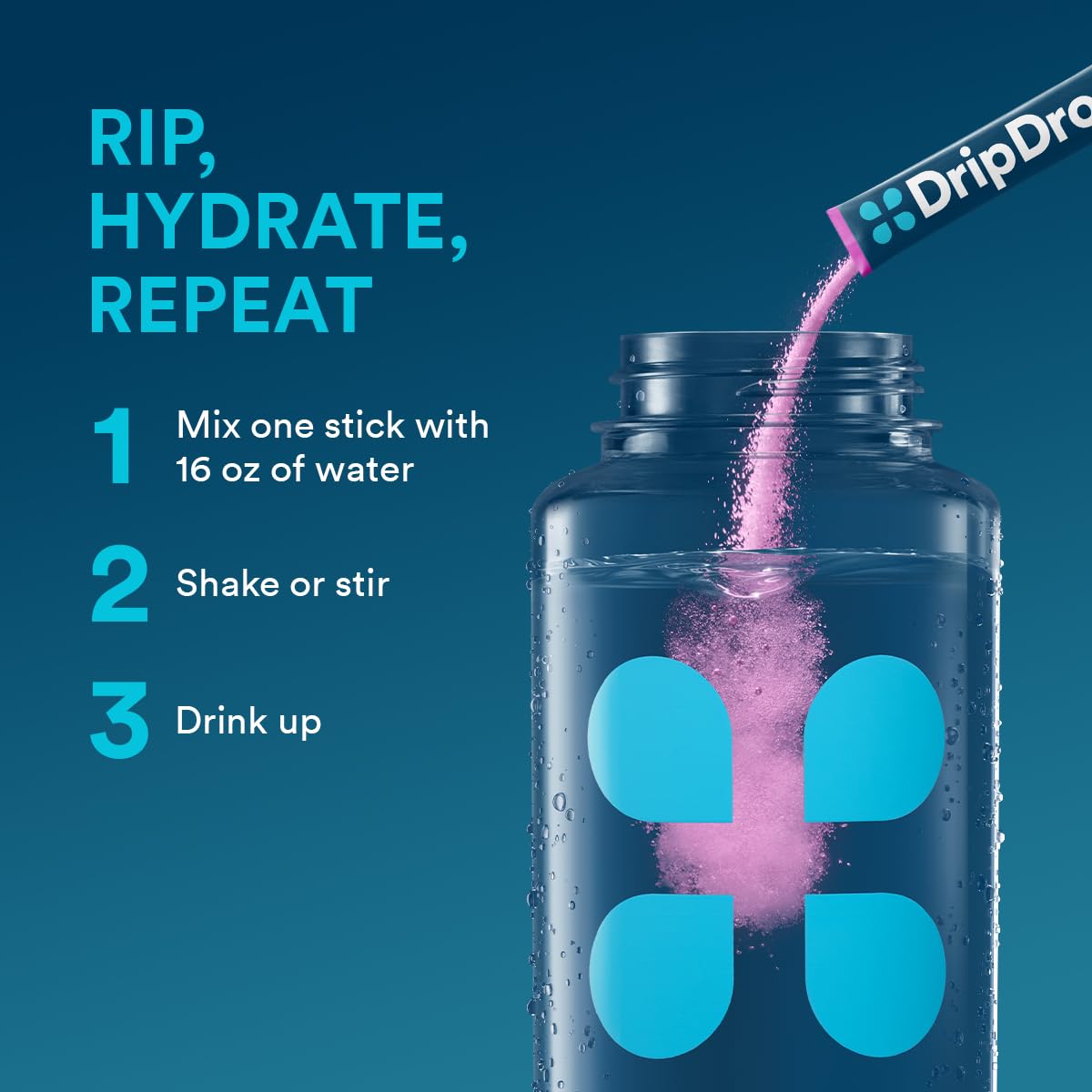 Etiqueta nutricional DripDrop resaltando electrolitos y ingredientes aptos