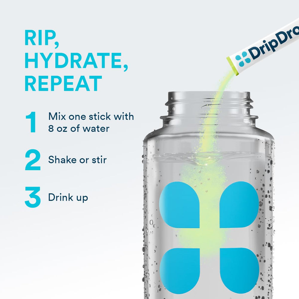 Deportista con botella que contiene DripDrop, hidratación efectiva durante ejercicio