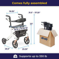 Drive Medical ruedas delanteras grandes que facilitan movilidad estable