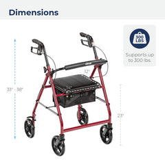 Drive Medical asiento acolchado plegado, beneficio descanso seguro en pausas