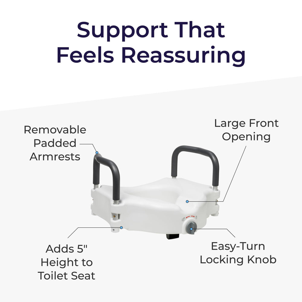 Drive Medical asiento instalado en inodoro alargado para amplia compatibilidad