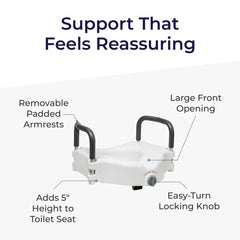 Drive Medical asiento instalado en inodoro alargado para amplia compatibilidad
