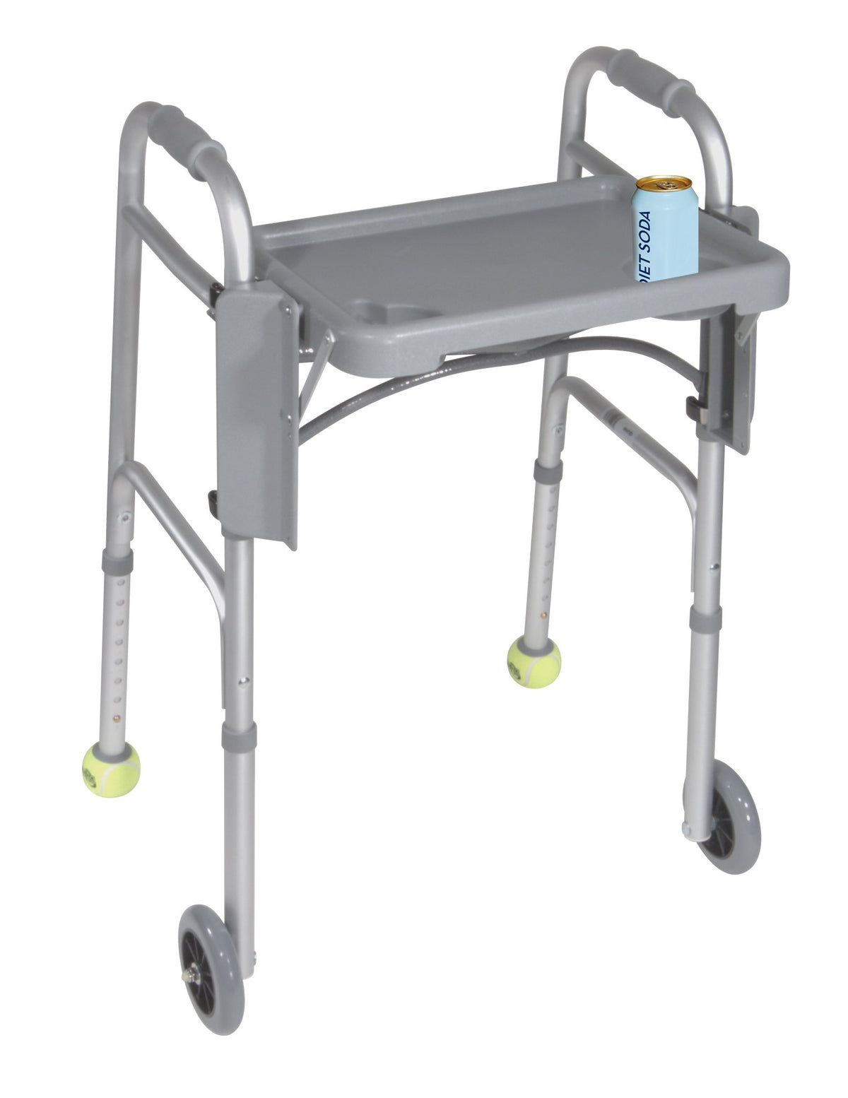Drive Medical bandeja frontal instalada en andador para llevar objetos con seguridad