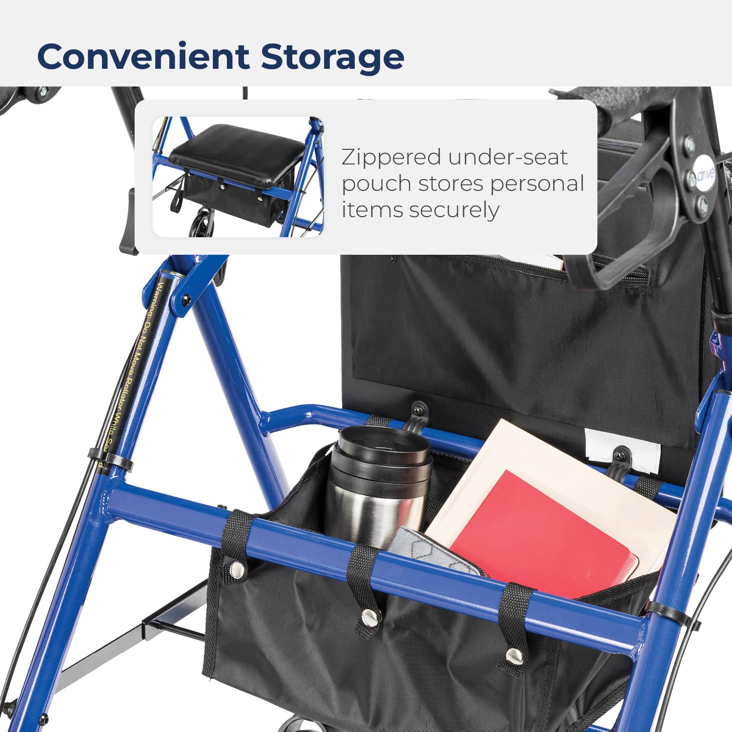 Drive Medical bolsa frontal abierta para guardar objetos personales