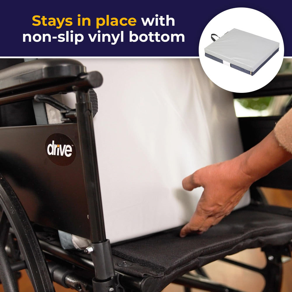 Drive Medical cojín instalado en silla de ruedas, uso diario más cómodo