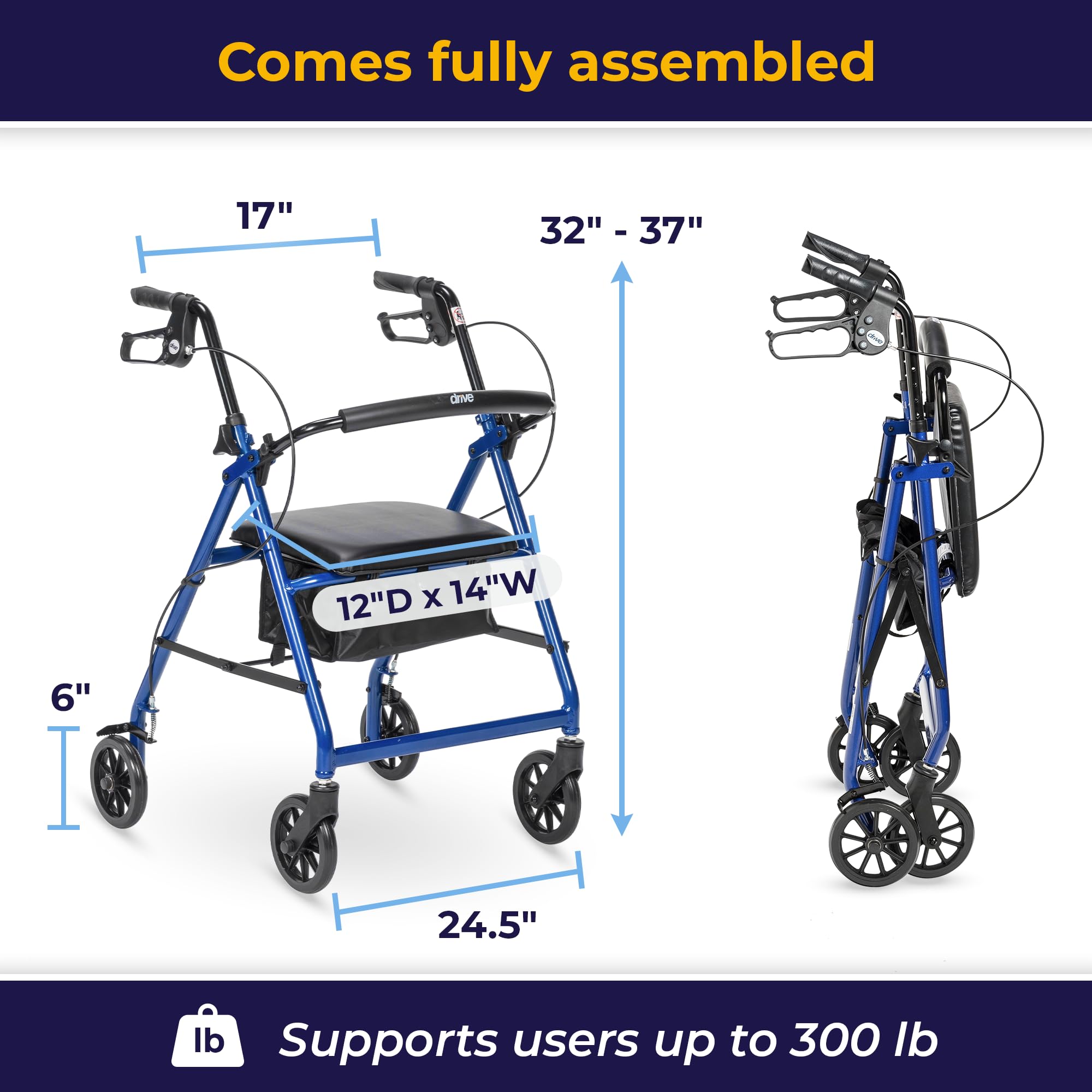 Drive Medical manijas ajustables ergonómicas para adaptar altura fácilmente