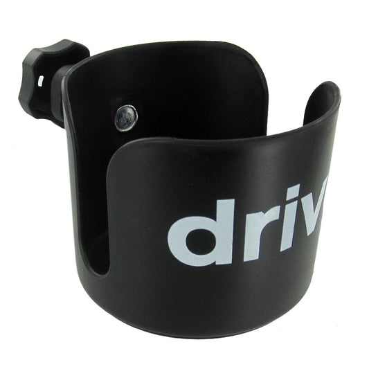 Drive Medical portavasos frontal mostrando su sujeción segura