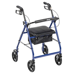 Drive Medical vista frontal del rollator que muestra diseño y estabilidad