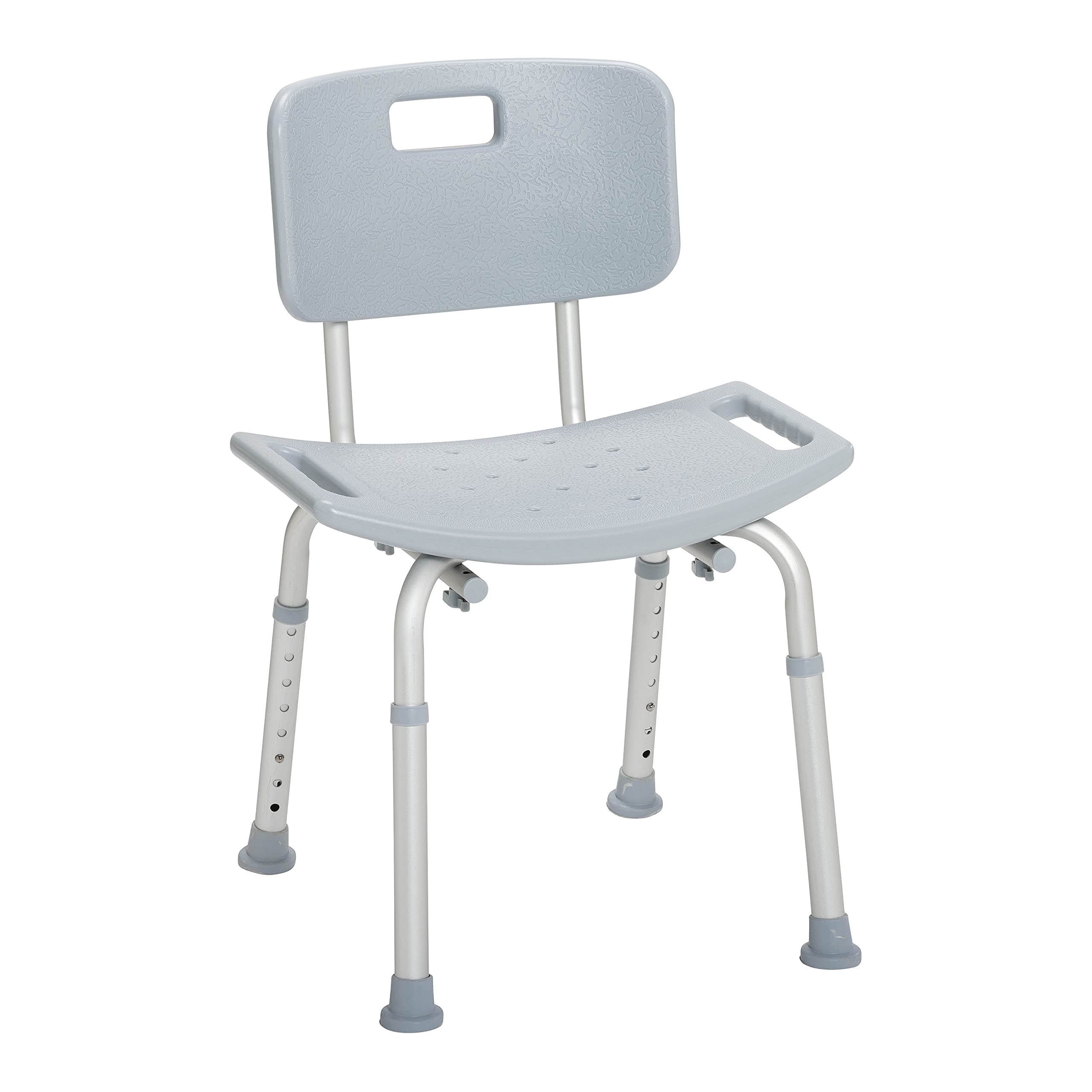 Drive Medical silla de ducha frontal mostrando estabilidad y confort