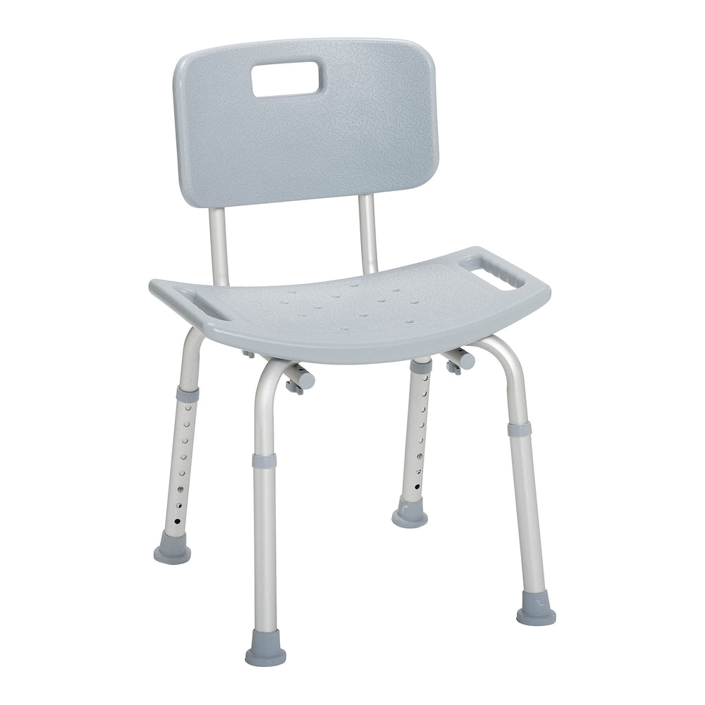 Drive Medical silla de ducha frontal mostrando estabilidad y confort