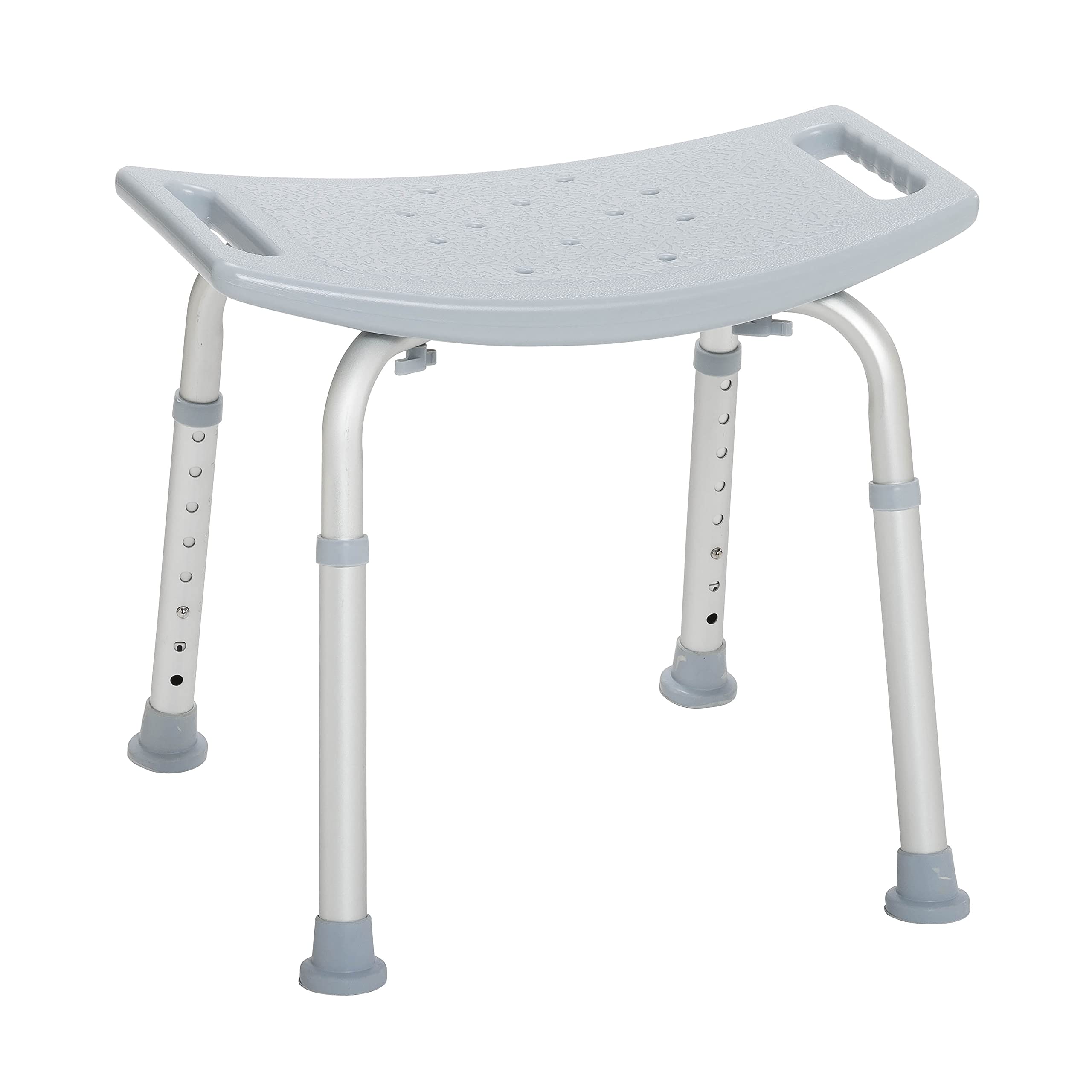 Drive Medical vista frontal de la silla de ducha con asiento amplio y marco estable