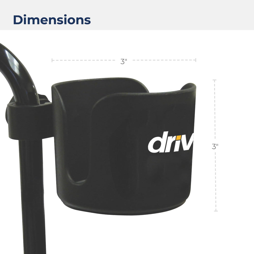 Drive Medical portavasos instalado en rollator para manos libres