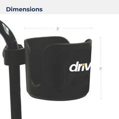 Drive Medical portavasos instalado en rollator para manos libres