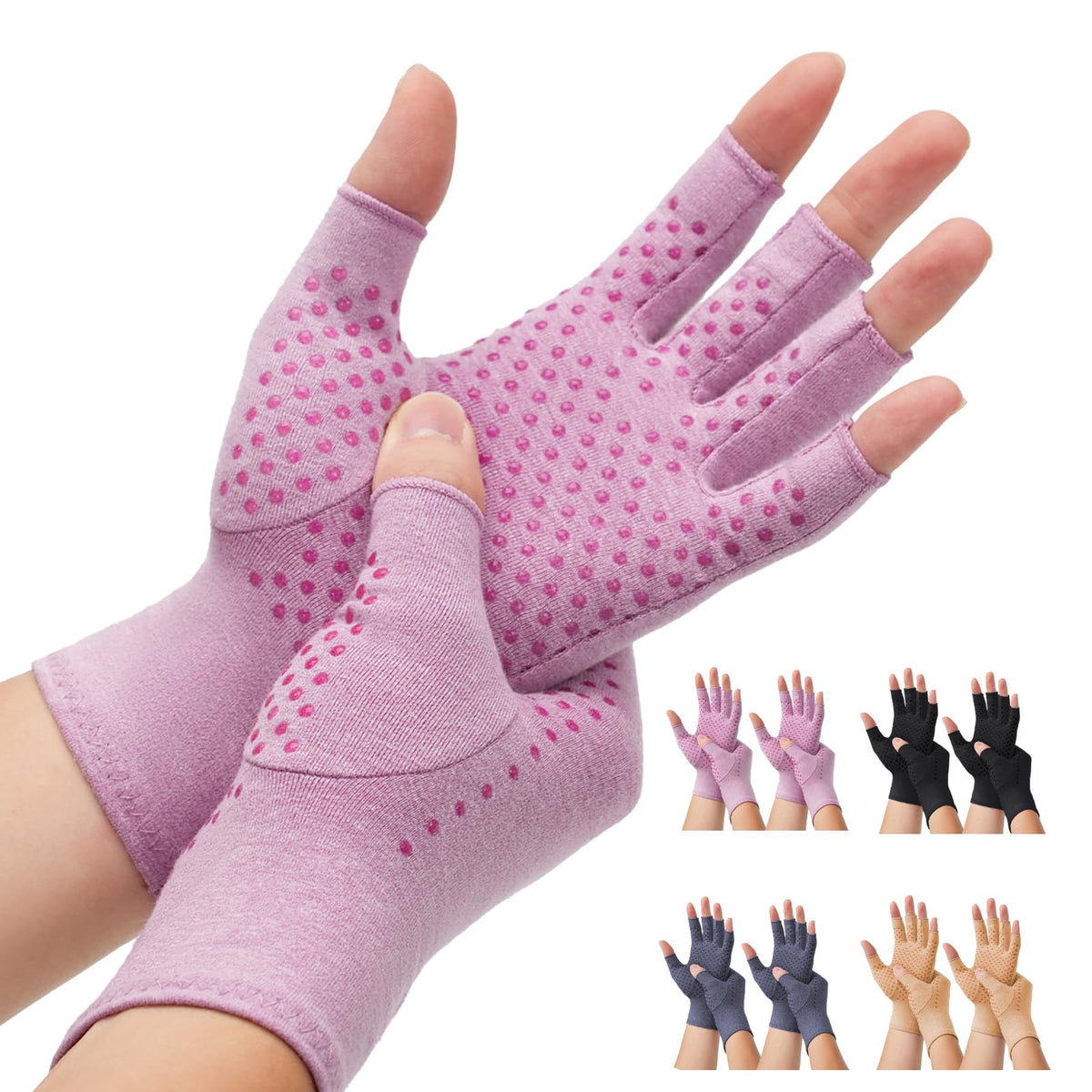 DRNAIETY guantes frontal con embalaje mostrando dos pares y beneficio de soporte