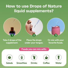 Drops Of Nature producto en entorno de desayuno indicando uso cotidiano