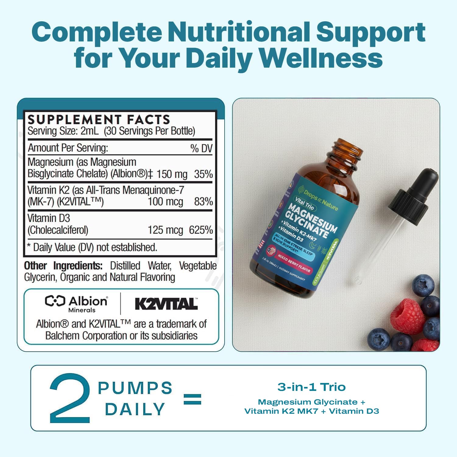 Drops Of Nature etiqueta nutricional visible para verificar ingredientes