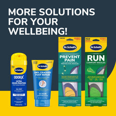 Dr. Scholl's persona caminando con plantillas resaltando confort duradero