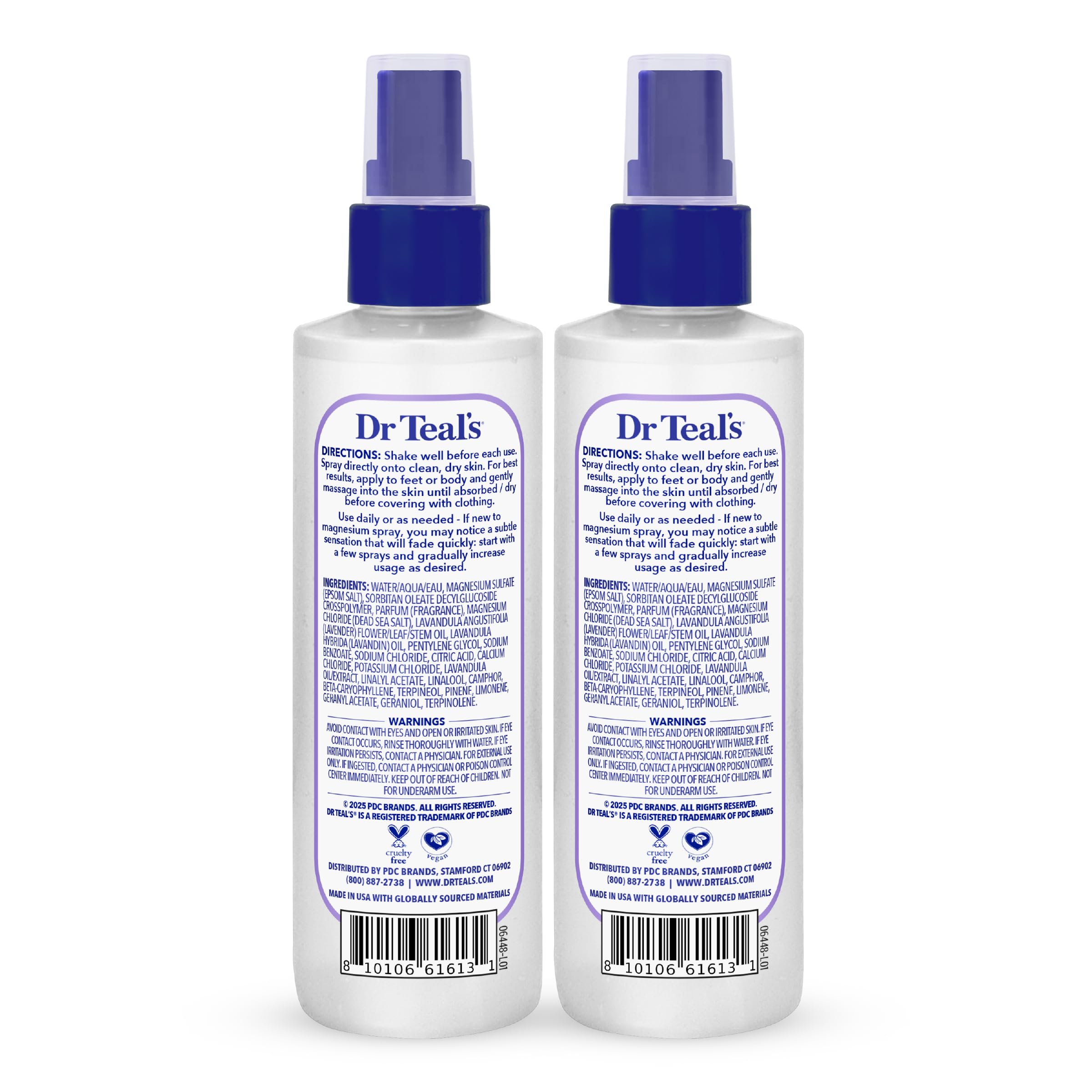Dr Teal's etiqueta con ingredientes mostrando sulfato de magnesio y sal natural