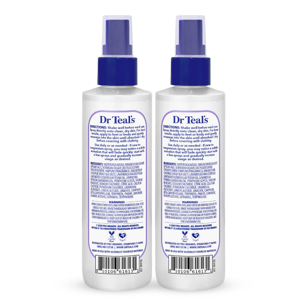 Dr Teal's etiqueta con ingredientes mostrando sulfato de magnesio y sal natural