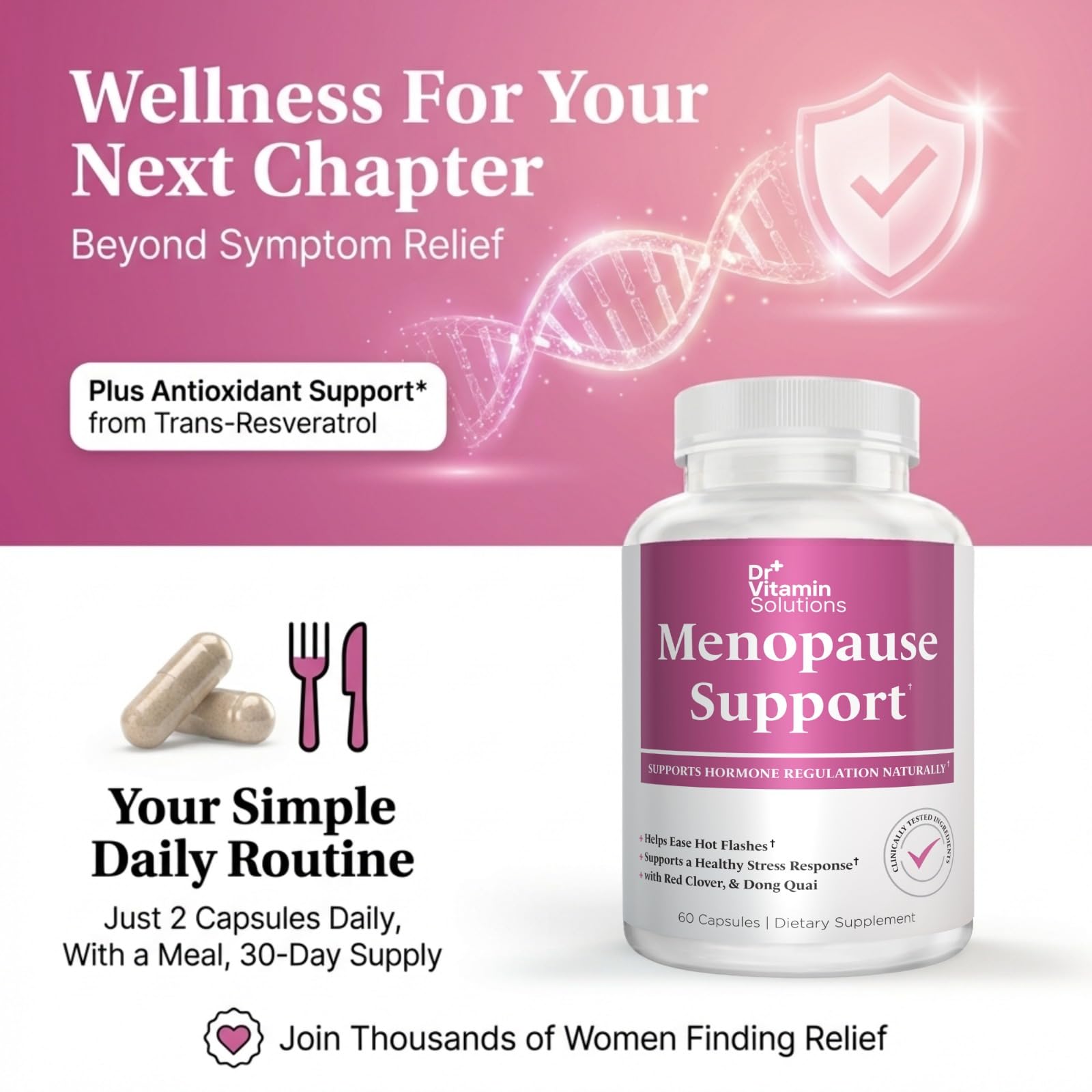 DR VITAMIN SOLUTIONS cápsula junto a mano para ver escala y dosificación