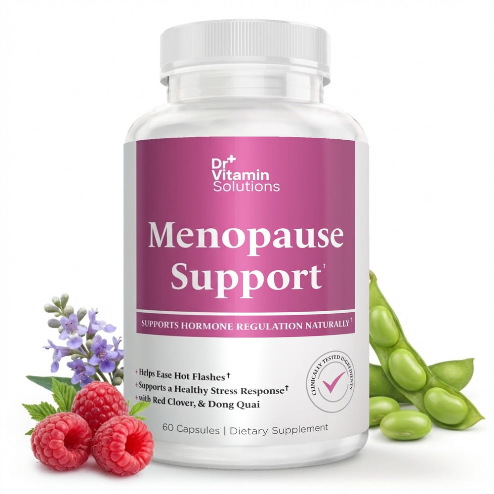 DR VITAMIN SOLUTIONS envase frontal mostrando apoyo para menopausia
