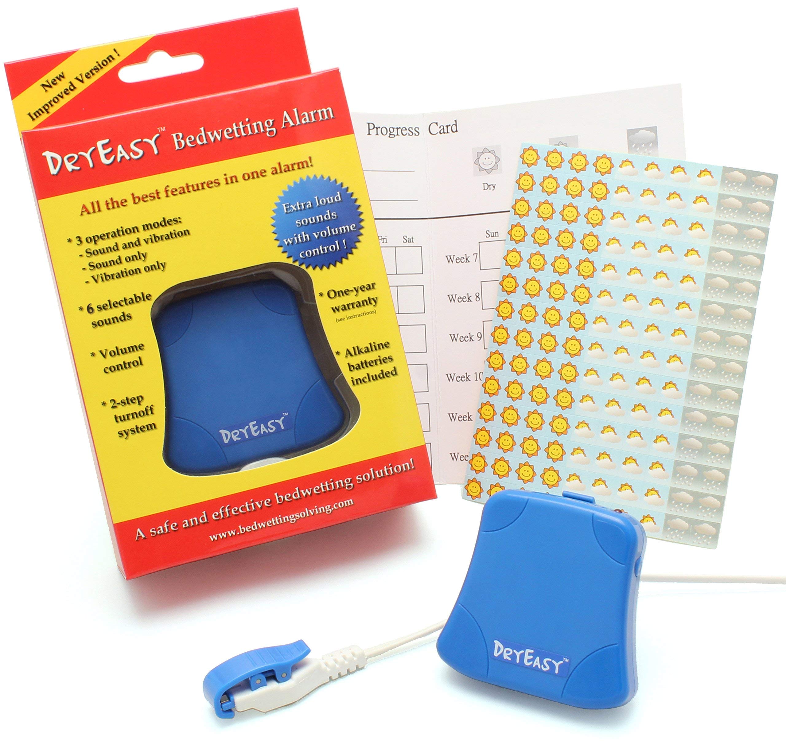 DRYEASY frontal del dispositivo mostrando controles y beneficio de ajuste sencillo