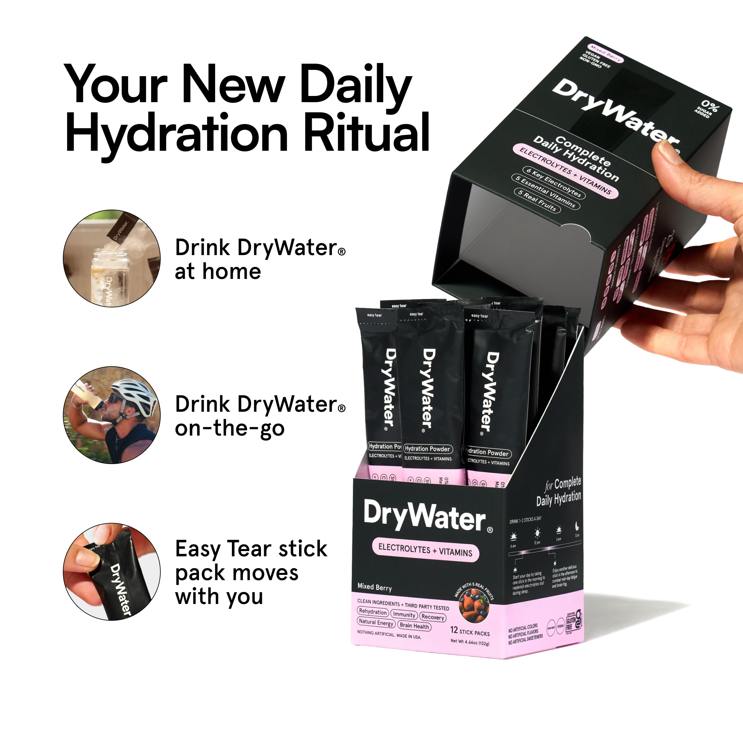 DryWater en gimnasio hidratación durante entrenamiento y recuperación