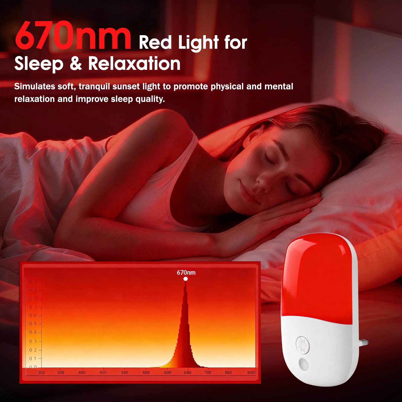 DSJGB primer plano del LED 670nm, protege el ritmo de sueño