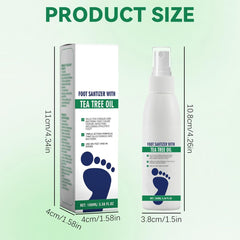 dssuoa spray en uso sobre pie masculino para higiene rápida