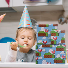 Dtiafu escena de fiesta infantil con regalos, aporta ambiente temático divertido