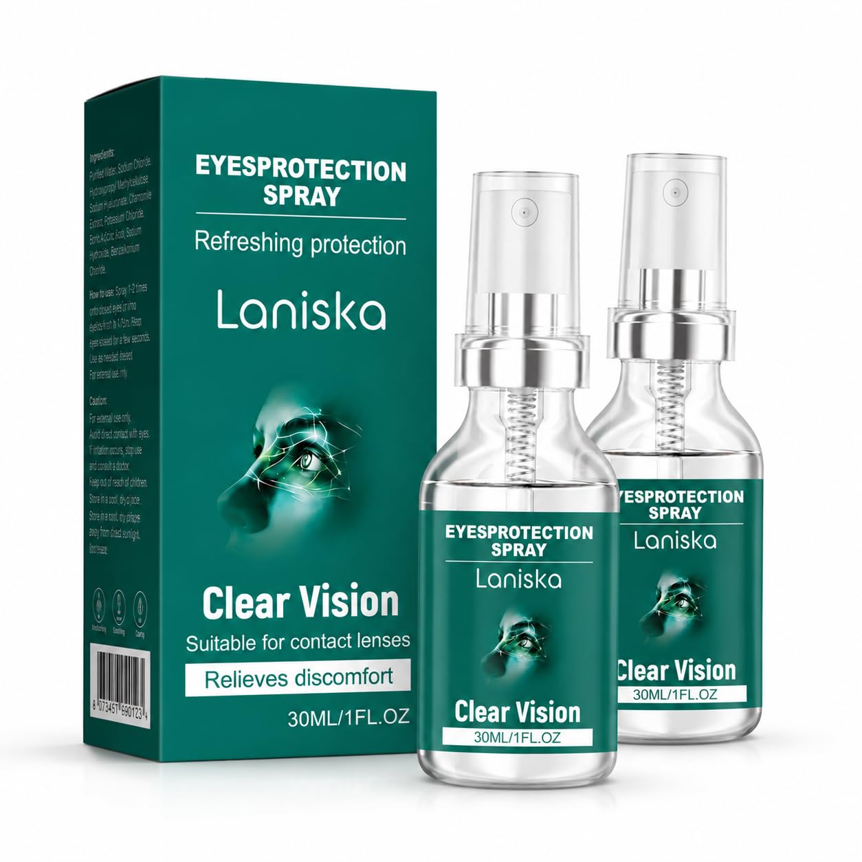 DTMIEAXN spray ocular frontal mostrando diseño y portabilidad