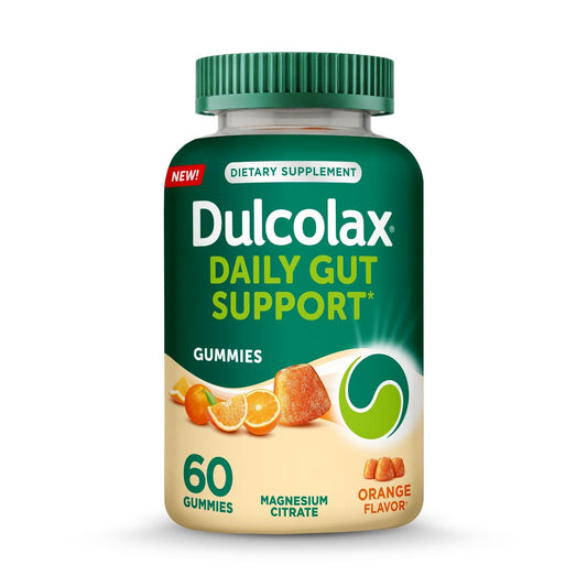 Dulcolax frasco delantero naranja mostrando la etiqueta y beneficios