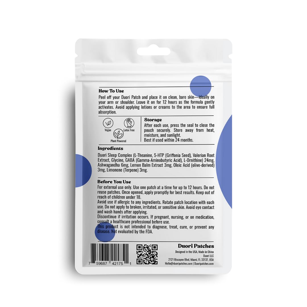 DUORI Sleep Patches detalle de la caja: información clave para decidir